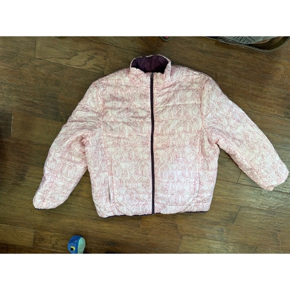 Disney Jackets & Blazers - Disney Winnie the Pooh Puffer Jacket Purple Quilted Embroidered XL reversible
